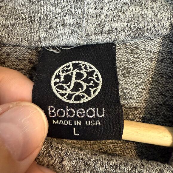 Bobeau Gray Marled Wrap One Button Open Cardigan Sweater Tunic Top L Large - Picture 6 of 10